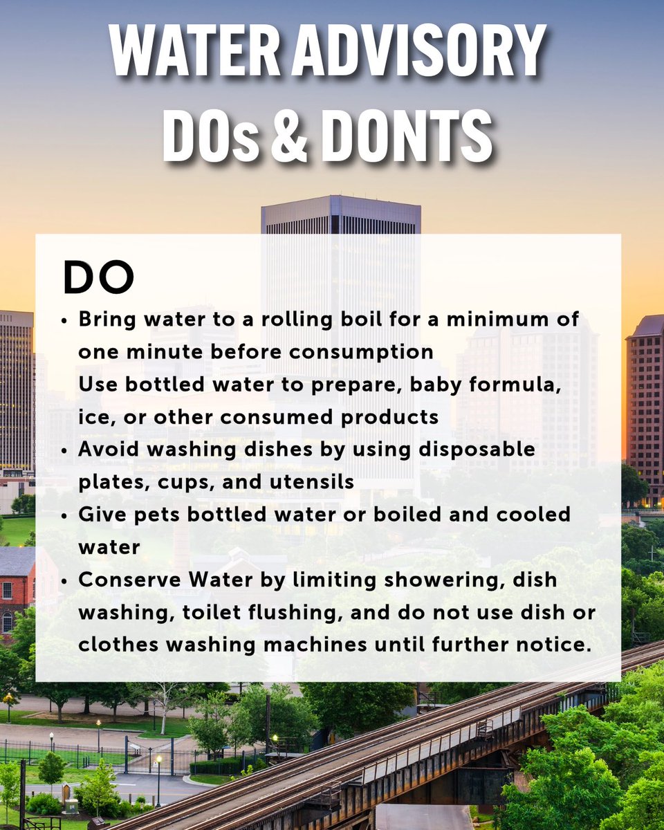 NewviewsConnect's tweet photo. The City of Richmond has restored water pressure to affected areas ahead of winter weather this weekend!

The water boil advisory will remain in effect as they complete safety testing

Continue conserving water as we work to get things back to normal

Check out our page for more! https://t.co/Dm3iXTaBJ4