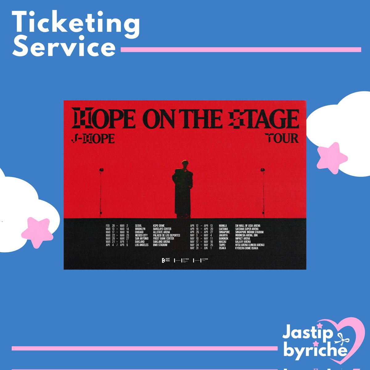 jastipbyriche's tweet photo. Open Jaswar j-hope Tour 'HOPE ON THE STAGE' in Jakarta

✅Fee: 200k/tix, VIP: 300k/tix | DP: 100k/tix
✅Data pribadi + self payment
✅100% Trusted

☎️DM US

#HOPE_ON_THE_STAGE_TOUR #HOS_TOUR_IN_JAKARTA
#제이홉 #jhope #jhope_TOUR https://t.co/Xw8EatA2cK