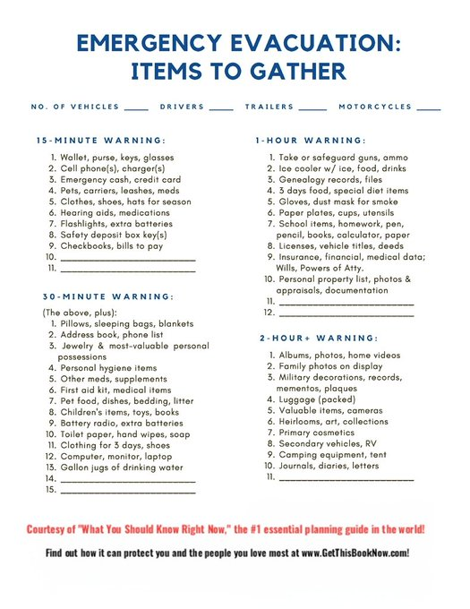 Reminder on emergency evacuation items to gather. #LosAngelesFire