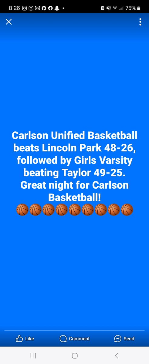 Way to be awesome Carlson Basketball! 💙🏀💙🏀💙🏀💙