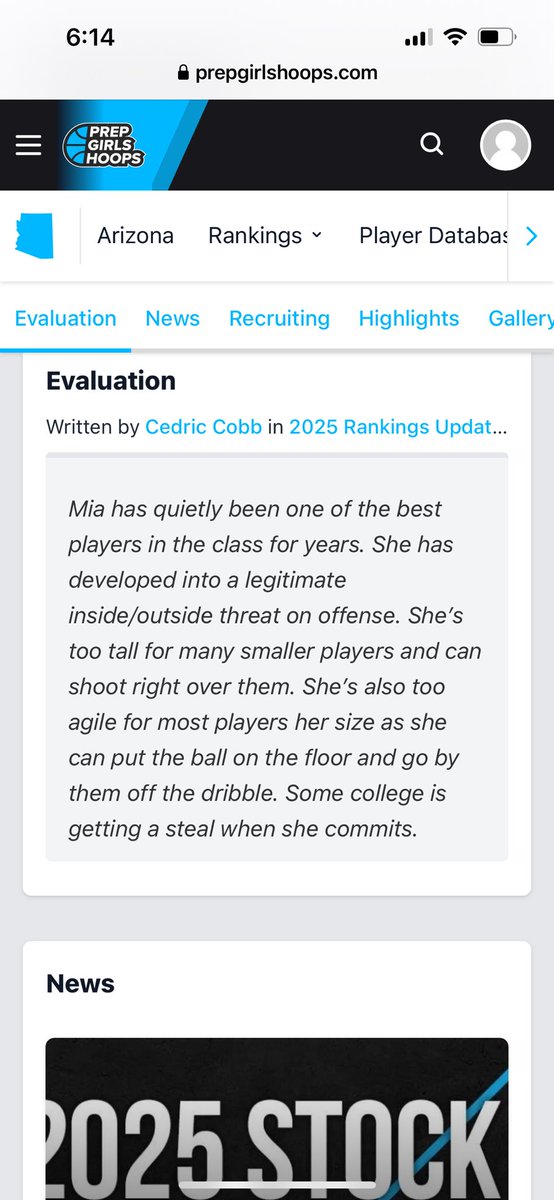 Mia DiPuccio (@dipucciomia) on Twitter photo Thank you <a href="/PGHArizona/">Prep Girls Hoops Arizona</a> and <a href="/CedricCobb_/">©ed®️i© Cobb™</a> for recognizing my inside/outside game. It’s my first year playing on the perimeter, and I know I can still get alot better! Thank you <a href="/PGHArizona/">Prep Girls Hoops Arizona</a> and <a href="/CedricCobb_/">©ed®️i© Cobb™</a> for recognizing my inside/outside game. It’s my first year playing on the perimeter, and I know I can still get alot better!