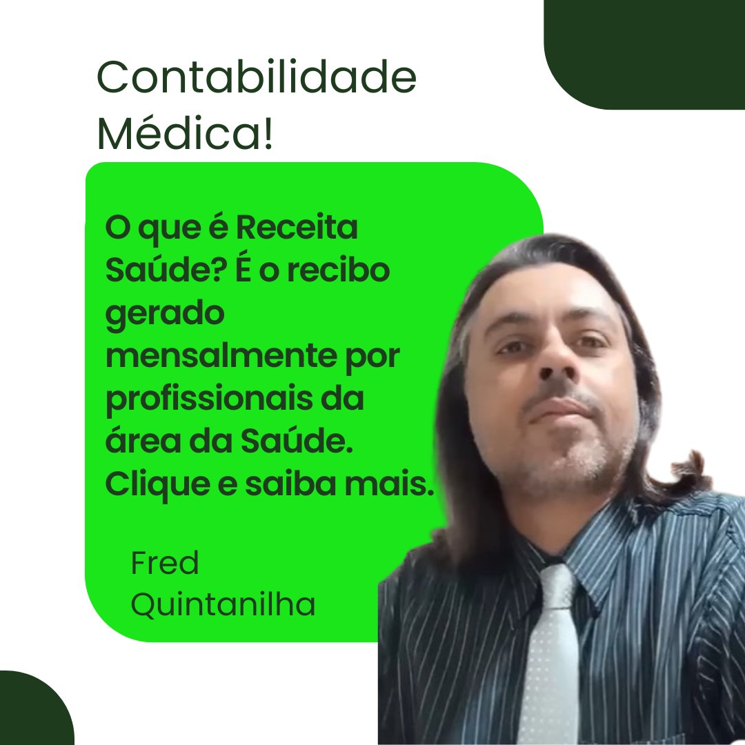 ContadorFred's tweet image. Contabilidade Médica:
Receita Saúde- Recibo gerado mensalmente por profissionais da área da Saúde.
agenciabrasil.ebc.com.br/saude/noticia/…

#FredQuintanilha #ContabilidadeMédica #medico #médicos #médicas #médico #contador #advogados #ReceitaSaúde #RFB #ReceitaFederal #Recibos #serviços