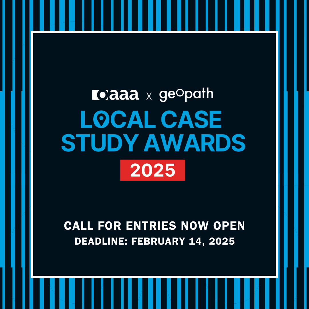 🚨Call for Entries Now Open: <a href="/YourOAAA/">OAAA</a> / <a href="/GeopathOOH/">Geopath</a> 2025 Local Case Study Awards 

💡Showcase your outstanding OOH campaigns that deliver measurable success for local businesses.

🗓️ Deadline: February 14, 2025 at 7:00 PM ET.

👉 Submit your entry today: oaaa.org/news-and-event…