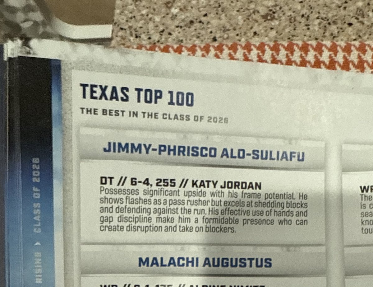 Open up a football magazine and see <a href="/Jimmy2timesss/">Jim</a> listed as Texas top 100 player in the class of 2026!