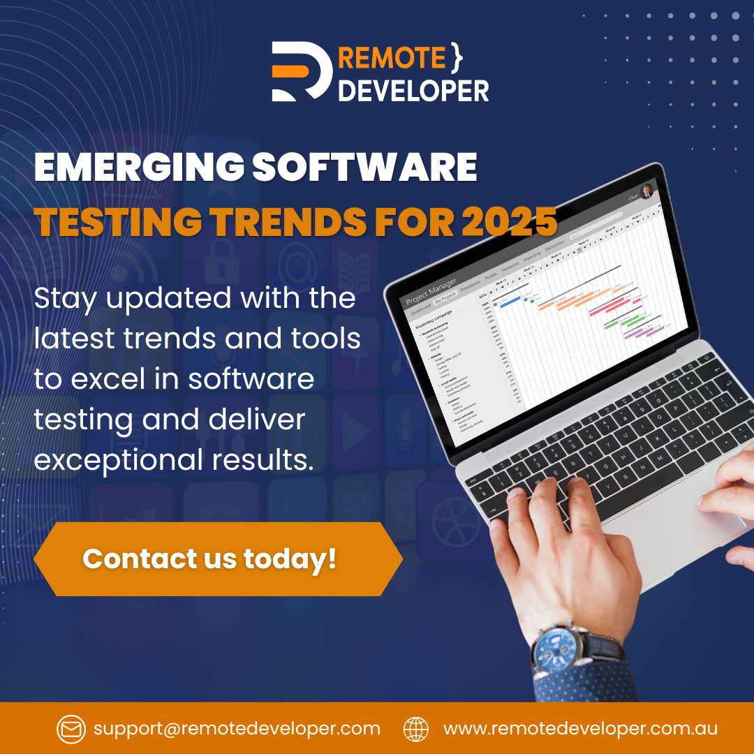 remotedev_au's tweet image. Emerging Software Testing Trends for 2025 🌐👨‍💻
Read the full article: facebook.com/remotedevelope…

#SoftwareTesting2025 #RemoteDevelopment #SDLCInnovation #QAExcellence #AIInTesting