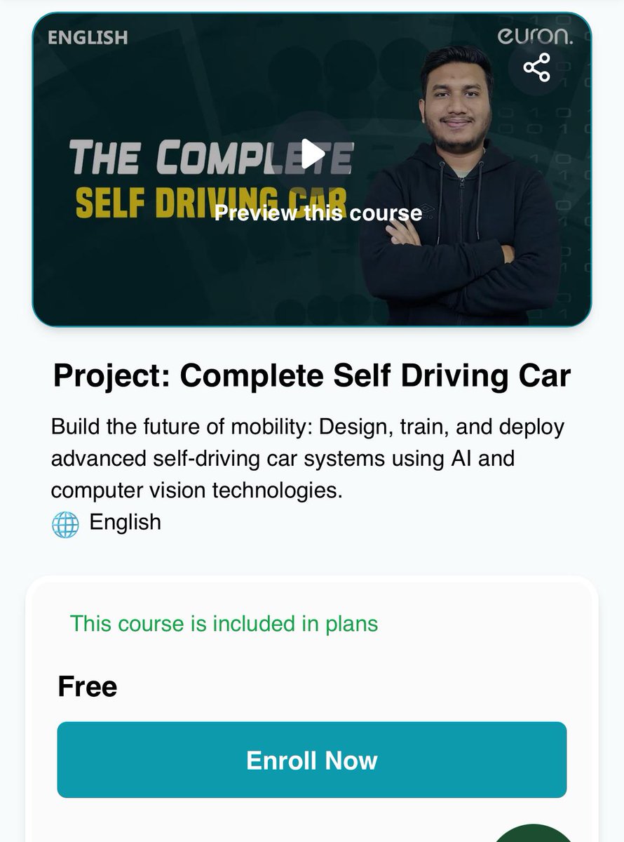 Matlabcoding's tweet image. Free Project on Self Driving Cars 

euron.one/course/project…