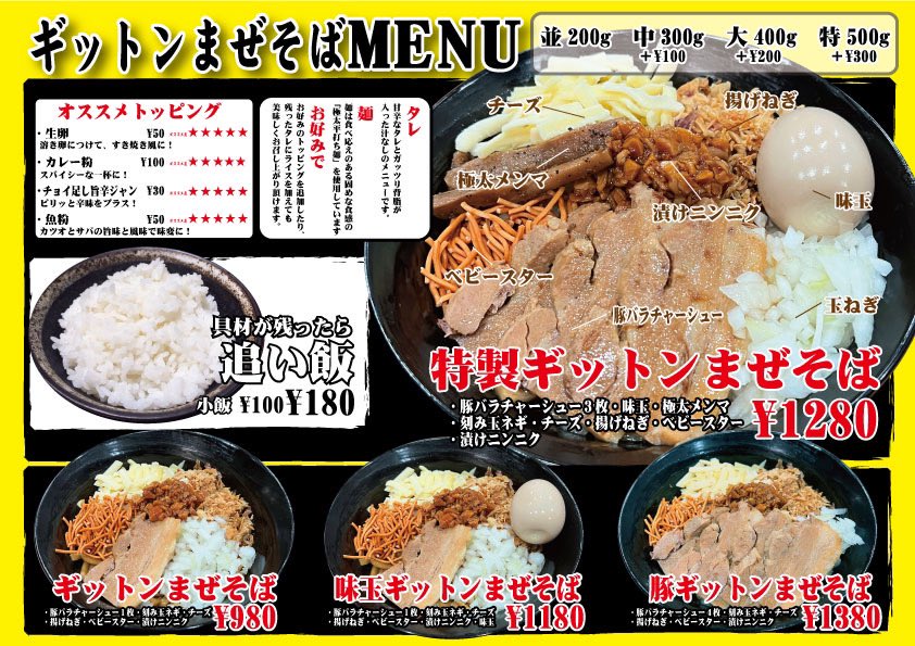 nakanoin_gitton's tweet photo. おはようございます、
#GITTON です!
昼の部スタートしてますよー^ ^
ランチタイムライス無料!
⚠️お待たせしました!赤ギットンラーメン、赤ギットンつけ麺、旨辛ジャン、ちょい足しジャン復活しました^ ^ https://t.co/AgKSgFyPMV