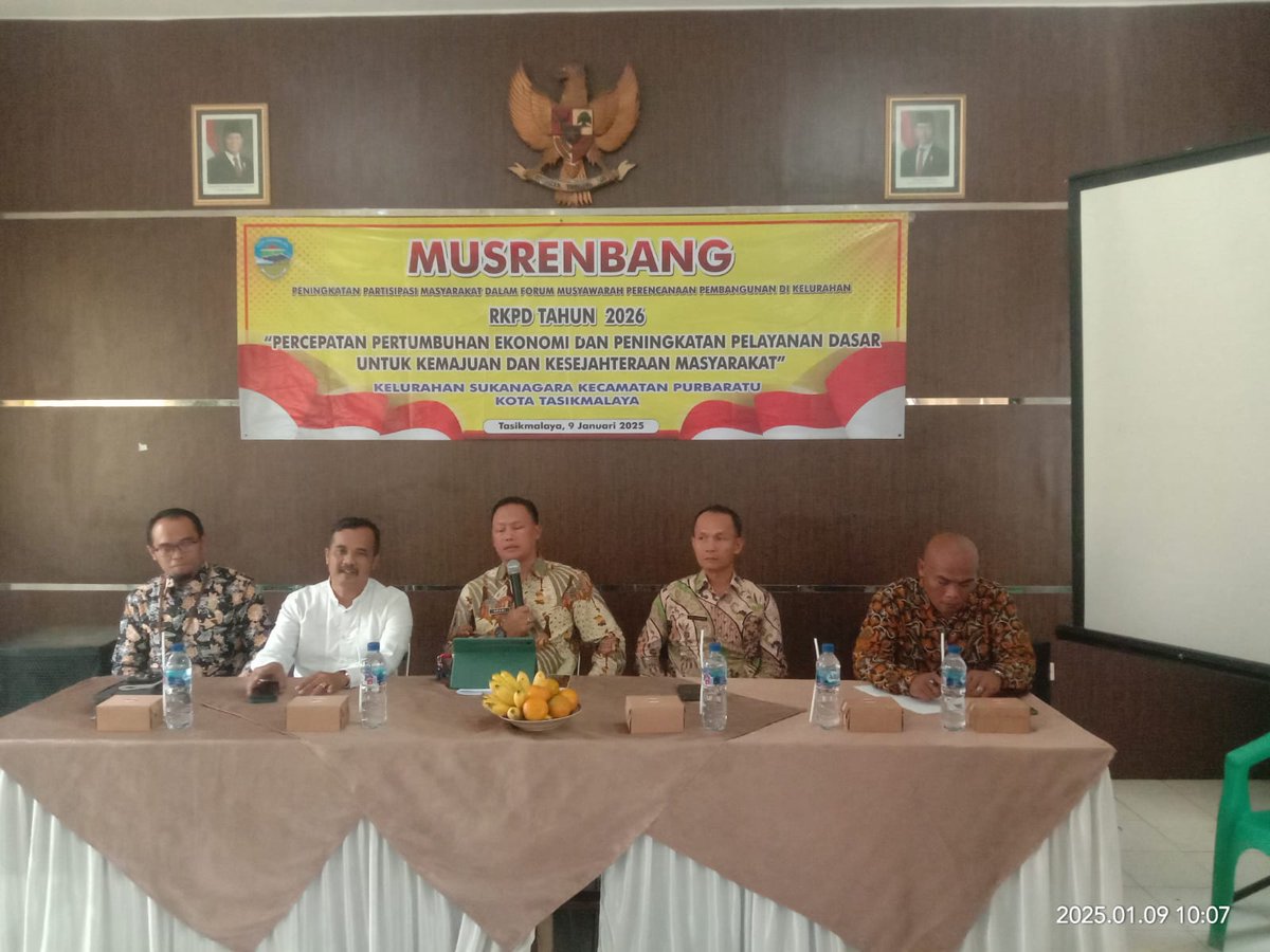 EvaRavela's tweet photo. Kamis (09/01/25), Eva Ravela NS, Luhkan Kota Tasikmalaya, di  Kel. Sukanagara Kec. Purbaratu,  Mengikuti Musrenbang RKPD tahun 2026 Kel. Sukanagara
#GiatLuhkanSatminkalBogor
#Aktivitas  #KtTasik #luhlapor @kkpgoid
@bppsdm_kp  @pusluhkp 
@brpbatpp_bogor https://t.co/eE0yNHW5b1