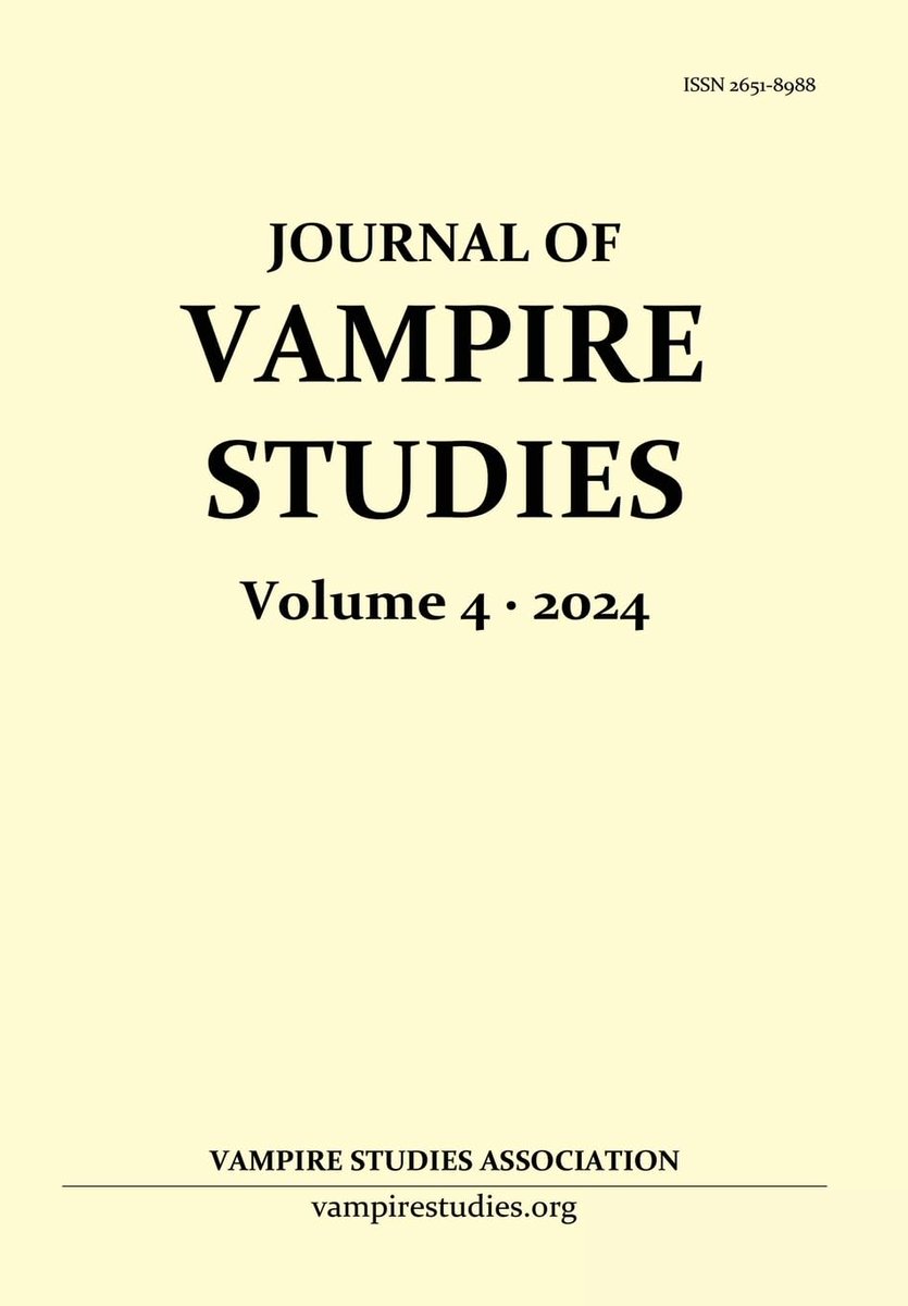 vampirestudies's tweet photo. The latest volume of Journal of Vampire Studies is out! Available through various online retailers. https://t.co/7FtThW0NY7