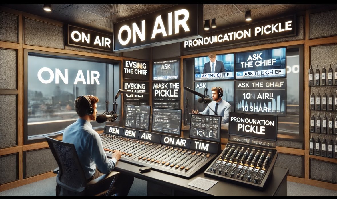 BenWilsonThings's tweet photo. For a #ThrowbackThursday post, I asked ChatGPT to create a picture of when @TimJamesMedia and I used to do the news together. Here’s what it came up with.
#OurStudioWasntNearlyAsImpressive
#FunWithChatGPT
#ChatGPTNeedsToPracticeSpelling https://t.co/yEKjhgXyyS