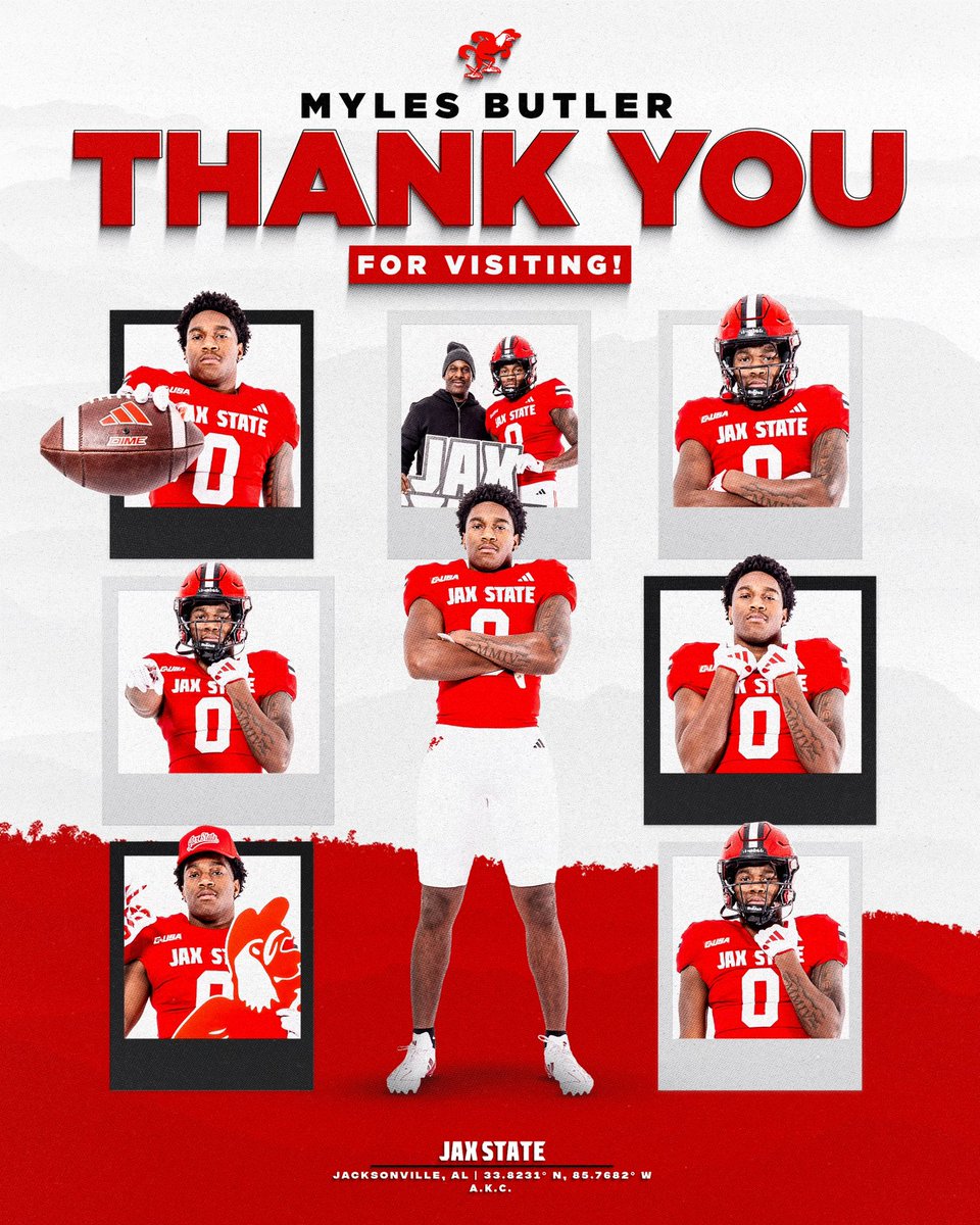 Myles Butler (@myles_butler26) on Twitter photo I appreciate the visit had a great time!!@CoachBertB <a href="/Carrollton_High/">Trojan Football</a> <a href="/CoachJoeyKing/">Joey King</a> <a href="/JaxStateFB/">Jax State Football</a> I appreciate the visit had a great time!!@CoachBertB <a href="/Carrollton_High/">Trojan Football</a> <a href="/CoachJoeyKing/">Joey King</a> <a href="/JaxStateFB/">Jax State Football</a>
