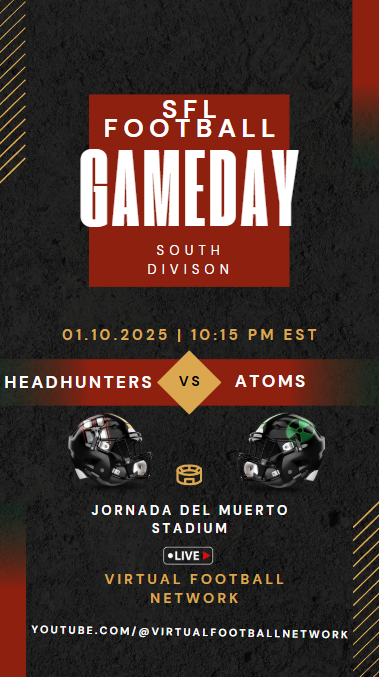 Houston Headhunters of the SFL (@sfl_headhunters) on Twitter photo Make sure to tune in to the second game of the SFL <a href="/simulationfl/">Simulation Football League</a> Friday night doubleheader. The Atoms <a href="/AlbuquerqueAtom/">Albuquerque Atoms</a> are hosting the Headhunters <a href="/SFL_Headhunters/">Houston Headhunters of the SFL</a> both teams are coming off of a week 1 victory. #TakeThatAim #CollectingTrophies #MakeAnImpact Make sure to tune in to the second game of the SFL <a href="/simulationfl/">Simulation Football League</a> Friday night doubleheader. The Atoms <a href="/AlbuquerqueAtom/">Albuquerque Atoms</a> are hosting the Headhunters <a href="/SFL_Headhunters/">Houston Headhunters of the SFL</a> both teams are coming off of a week 1 victory. #TakeThatAim #CollectingTrophies #MakeAnImpact