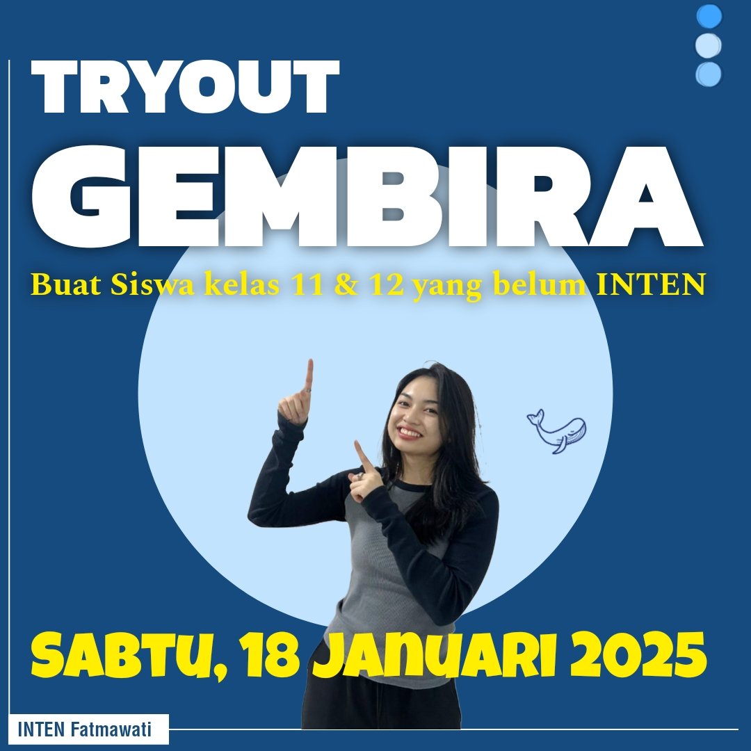 inten_fatmawati's tweet photo. Daftar sekarang ‼️
Link: https://t.co/por7AHA8sl

TO akan dilaksanakan dalam dua sesi.
Sesi 1 mulai pukul 09.00 WIB, sesi 2 mulai pukul 14.00 WIB. Ikuti salah satunya.

Sebarkan ke temen-temen ya!
😁 https://t.co/22h3uDEOyW