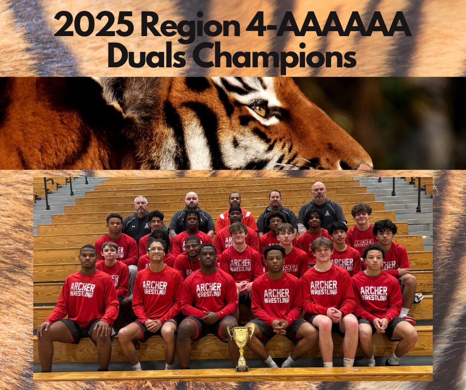 Archer Wrestling (@archerwrestling) on Twitter photo 2025 Region 4-AAAAAA Duals Champions! Proud of how the guys are wrestling right now.
<a href="/AHSTigersSports/">ArcherAD</a> <a href="/ArcherHSTigers/">Archer High School</a> <a href="/AthleticsArcher/">ArcherTigersAthletics</a> <a href="/Archer_Sports/">Archer Athletics</a> <a href="/keith_jannett/">Keith Jannett</a> <a href="/BrianWolfe75/">Brian Wolfe</a> <a href="/SeWrestle/">SEWrestle</a> <a href="/GeorgiaGrappler/">Georgia Grappler</a> <a href="/GDPsports/">Gwinnett Daily Post</a> 2025 Region 4-AAAAAA Duals Champions! Proud of how the guys are wrestling right now.
<a href="/AHSTigersSports/">ArcherAD</a> <a href="/ArcherHSTigers/">Archer High School</a> <a href="/AthleticsArcher/">ArcherTigersAthletics</a> <a href="/Archer_Sports/">Archer Athletics</a> <a href="/keith_jannett/">Keith Jannett</a> <a href="/BrianWolfe75/">Brian Wolfe</a> <a href="/SeWrestle/">SEWrestle</a> <a href="/GeorgiaGrappler/">Georgia Grappler</a> <a href="/GDPsports/">Gwinnett Daily Post</a>