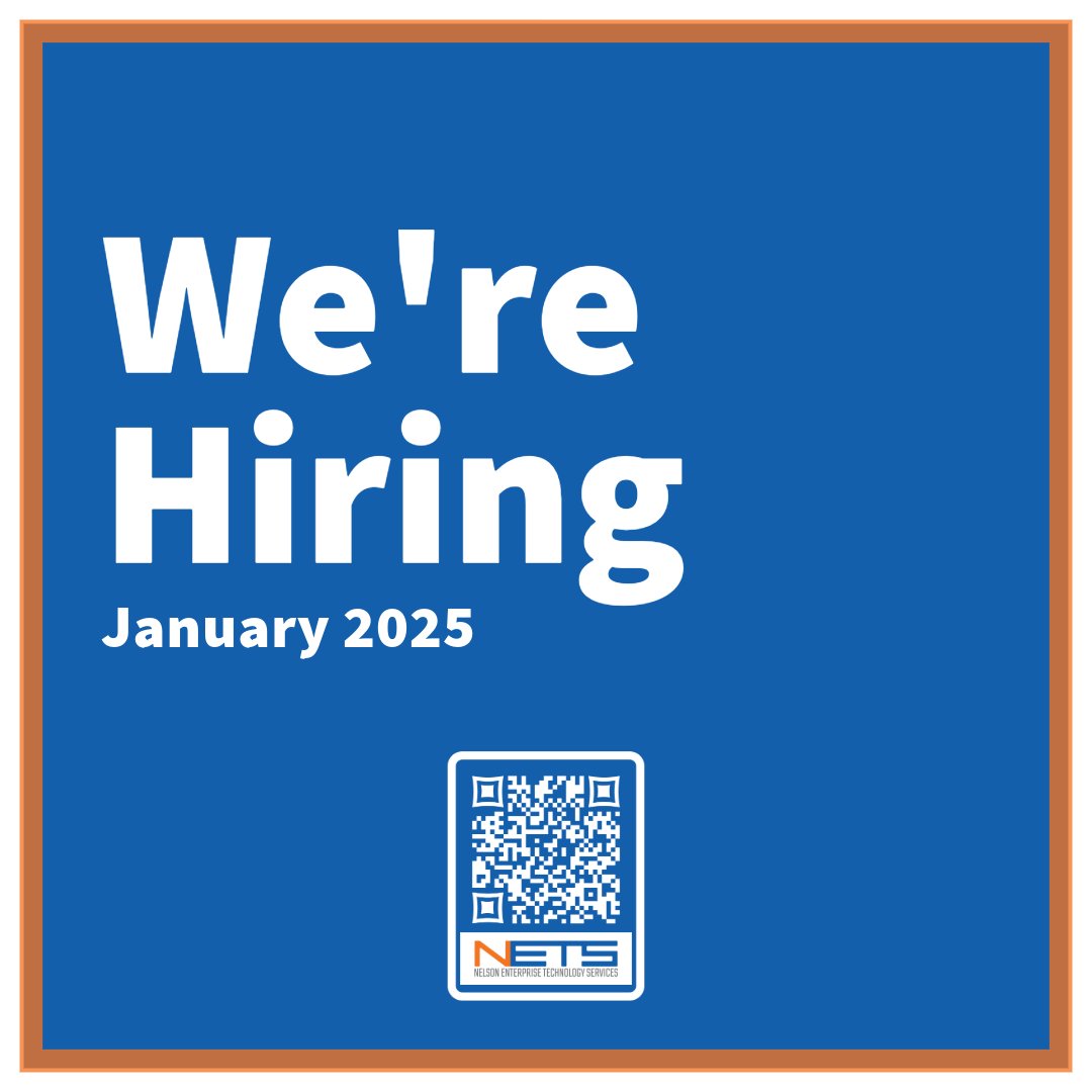 📢We're Hiring!

Click the link to explore NETS' current career opportunities and to apply: 

🔗bit.ly/3rgHudw

#NowHiring #NETS #JoinOurTeam #Hiring2025