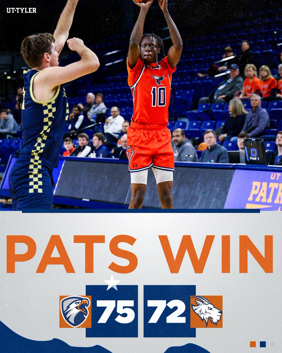UT Tyler Patriots (@uttylerpatriots) on Twitter photo MBB | PATS WIN!
<a href="/uttylermbb/">UT Tyler Men's Basketball</a> takes down St. Edward's behind 7 three pointers and 29 points from Mareng Gatkuoth, including one in the final minute of play to put the Patriots up for good!
#SwoopSwoop MBB | PATS WIN!
<a href="/uttylermbb/">UT Tyler Men's Basketball</a> takes down St. Edward's behind 7 three pointers and 29 points from Mareng Gatkuoth, including one in the final minute of play to put the Patriots up for good!
#SwoopSwoop