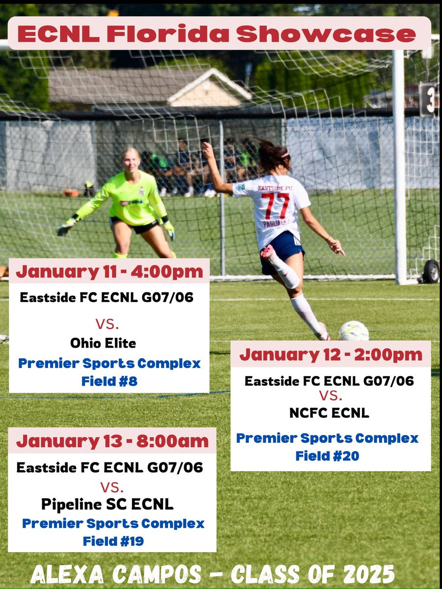 Pumped for this weekend in Florida! #ECNLgirls #ECNLFlorida #eastsidefc