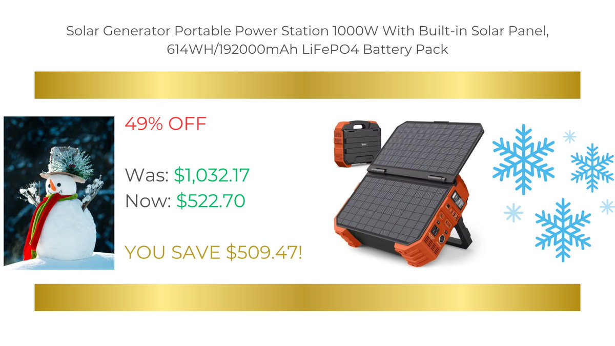 JonArauzo's tweet image. Click here:

s.click.aliexpress.com/e/_ooTdASz

#solargenerator #powerstation #solarpanel #product #discount #aliexpress #shopping #shopnow #buynow