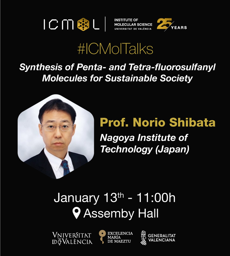 We welcome Prof. Norio Shibata (Nagoya Institute of Technology, Japan) as a guest lecturer in our #ICMolTalks program.
🧪 Lecture: "Synthesis of Penta- and Tetra-fluorosulfanyl Molecules for a Sustainable Society"
📅 Date: Jan 13
⏰ Time: 11:00 AM
📍 Venue: Assembly Hall - ICMol