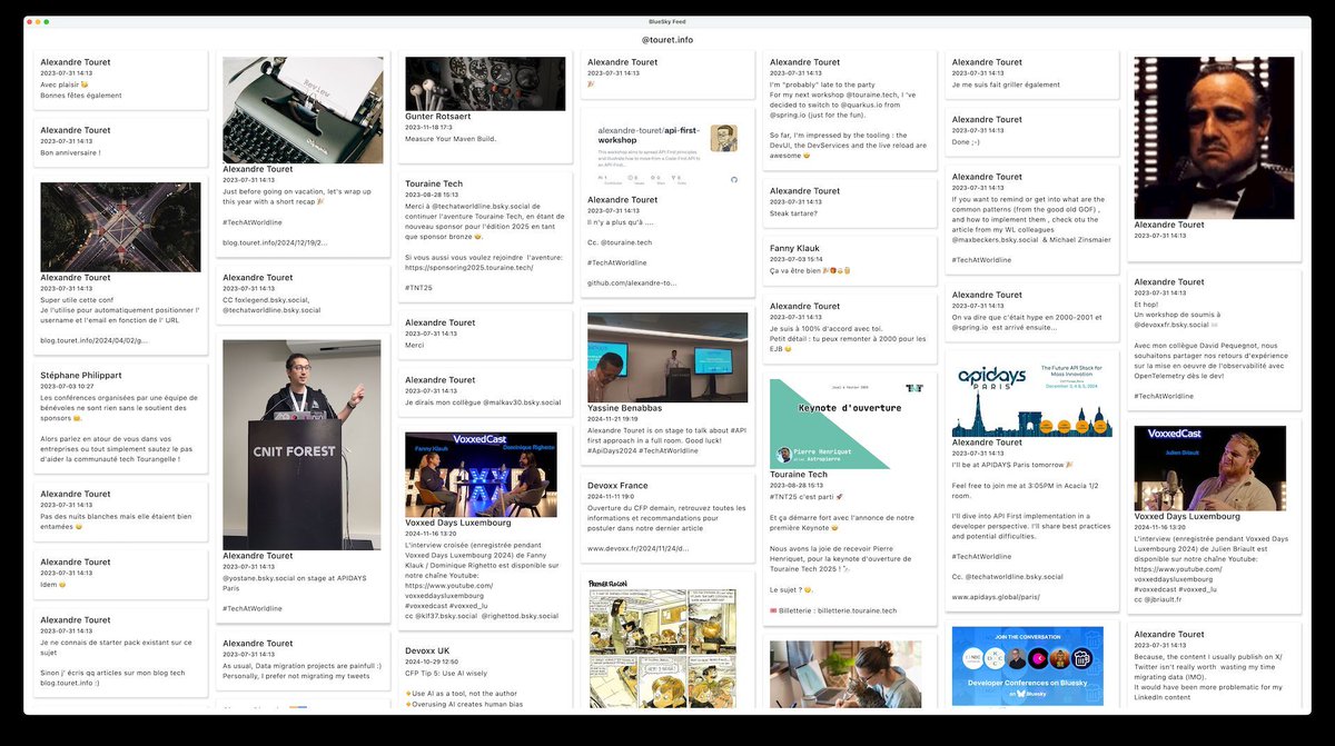 __brah's tweet image. Just sharing a KMP app displaying a BlueSky feed. Great for tech confs to showcase live social walls. Thx @touret_alex for your account full of posts ! It made my dev time easier 😂. Wishing more in 2025👨‍💻!  🔗 buff.ly/4j95k0G  #FreeAPIs #KMP