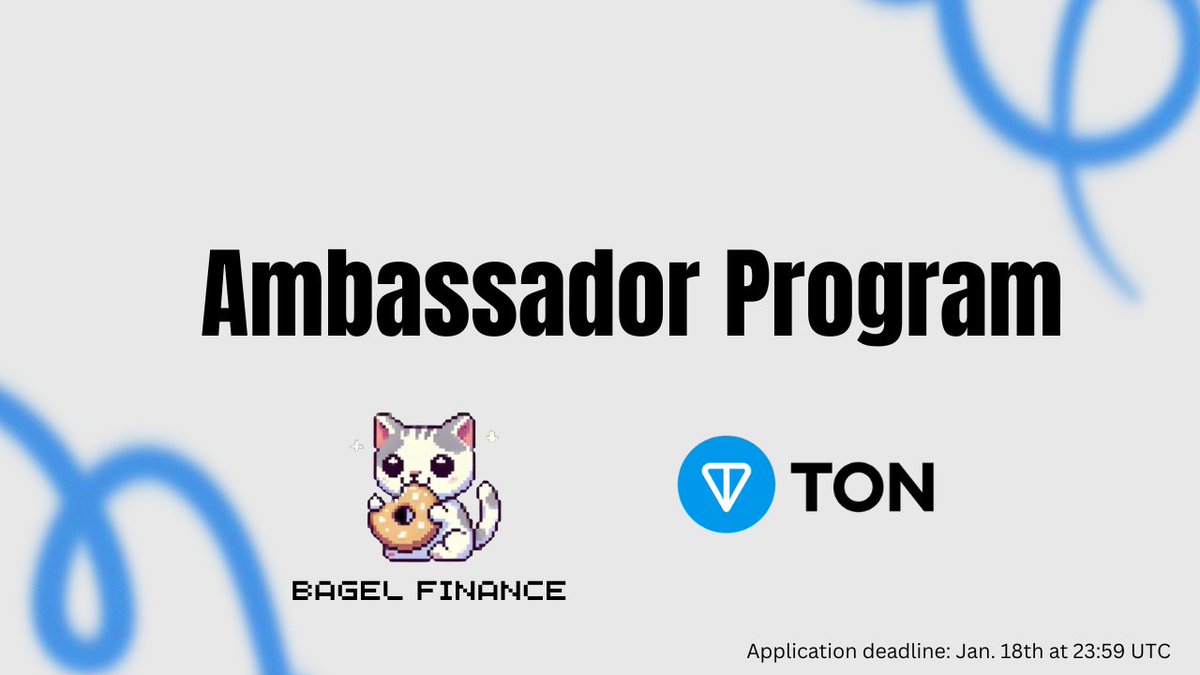 Recruiting new Bagel Finance Believers!!

We’re looking for ambassadors!🔥🥯

Bagel Finance is building DeFi on TON to achieve Financial Freedom in Every Pocket.

Interested individual should please fill the form below!👇
