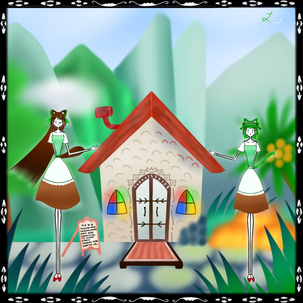 LSingclair's tweet photo. A Small Restaurant in the Forest 🏡
森の小さなレストラン 🏡

#fanart #illustration #vtuber #nerukoumagoya #mineko #morinochiisanarestaurant #二次創作  #イラスト #馬小屋ねる子 #ねる子 #みねこ #みねこあーと #森の小さなレストラン 

@u_neruko @minekonya https://t.co/JbR3xVwXUK