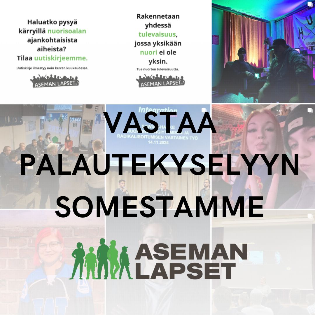 Haluaisimme kuulla, missä kanavissa seuraat Aseman Lasten viestintää ja mitä mieltä siitä olet. Vastaamalla muutaman minuutin aikaasi vievään kyselyyn olet myös mukana 50 euron S-ryhmän lahjakortin arvonnassa!
link.webropol.com/s/somepalalaut…
#AsemanLapset