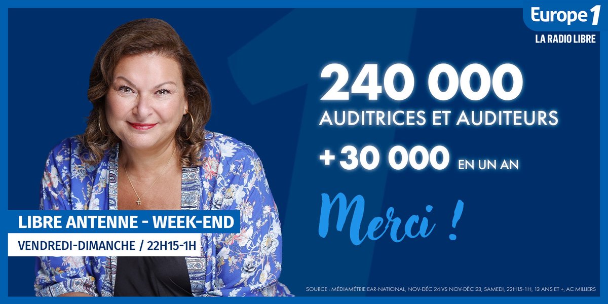 Merci à tous et surtout à ce soir 22h15-1h sur ⁦<a href="/Europe1/">Europe 1</a>⁩ Toujours 🙏🙂🙏