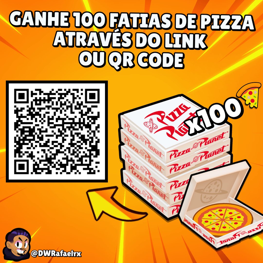 🍕Ganhe 100 Fatias De Pizza Grátis🍕

🍕Através Do Link Abaixo Ou Escaneando o 
QR Code! 

➡️ link.brawlstars.com/?action=vouche…

#BrawlStars #ToyStory #GiftedBySupercell