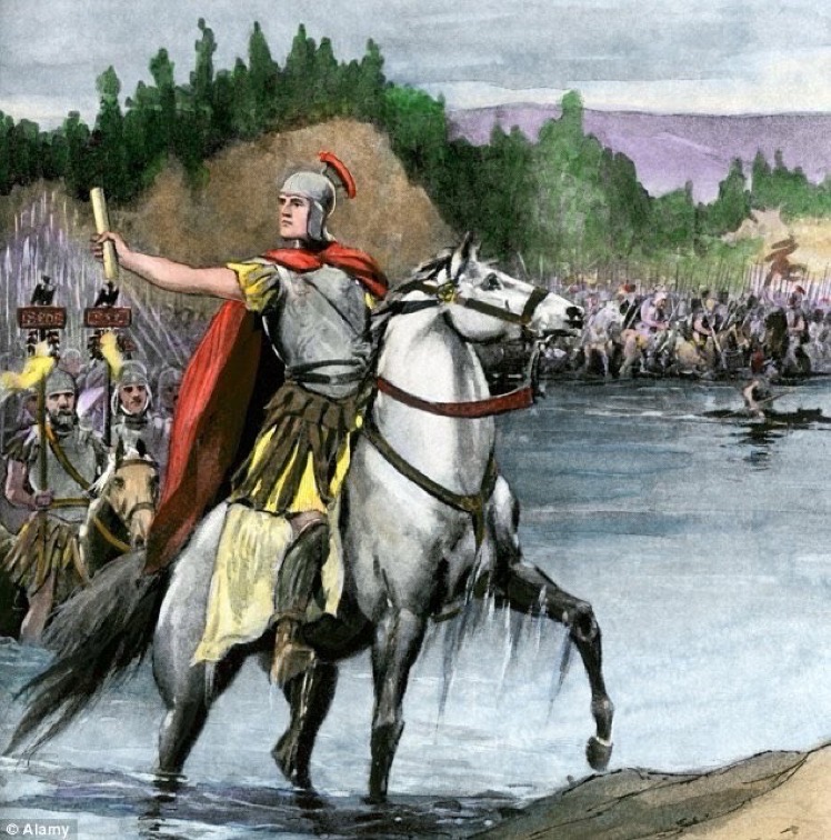 10 January 49 BC. Julius Caesar famously crossed the Rubicon River in northern Italy. To remain in Gaul meant forfeiting his power to his enemies in Rome. By crossing the Rubicon into Italy, he was declaring war. It’s seen as a pivotal moment in the rise of the Roman Empire.