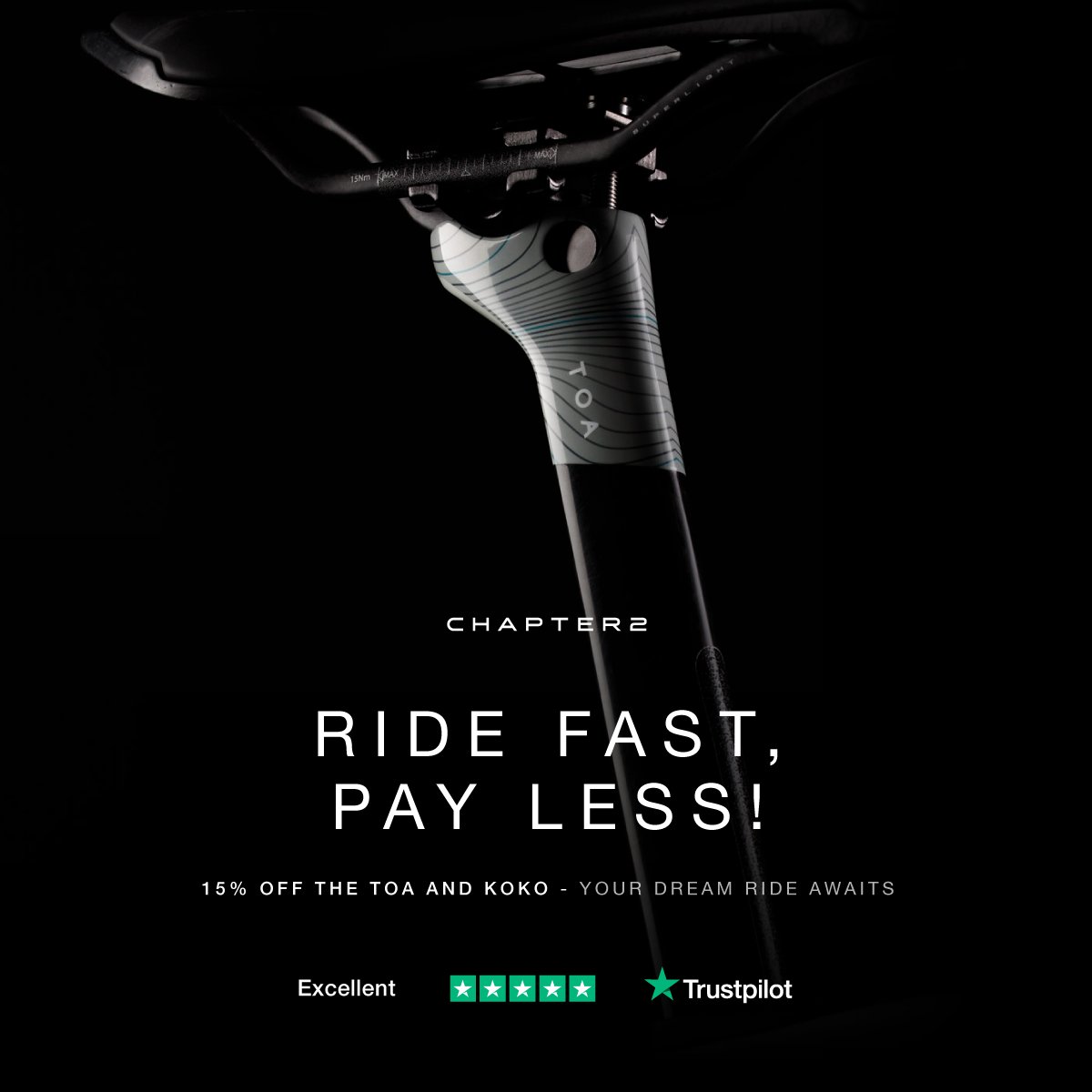 Chapter2Bikes's tweet image. 𝙉𝙚𝙬 𝙔𝙚𝙖𝙧, 𝙣𝙚𝙬 𝙨𝙥𝙚𝙚𝙙!
Take 15% off the TOA and KOKO and kick off 2025 with the dream ride you’ve been waiting for. Limited stock—don’t miss your moment!
.
.
.
#RideFastPayLess #rideyournextchapter #chapter2bikes
