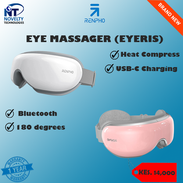 NoveltyTech1's tweet photo. Semester stress? Screen fatigue? The Renpho Eye Massager is your new BFF! 😌 Transform your study breaks into spa moments. Special January offer: Ksh 14,000 only! 
#BackToSchool #SelfCare https://t.co/sftRnl1XcI