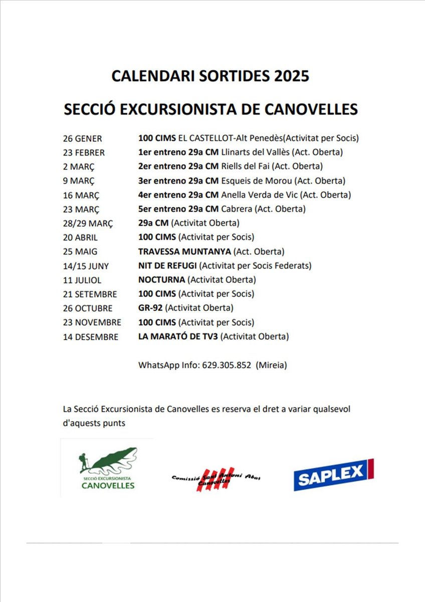 Comencem un any nou, amb un calendari de caminades força interessant. Reserveu-vos les dates, per gaudir de la muntanya! <a href="/lacomi/">comissió sant antoni</a>