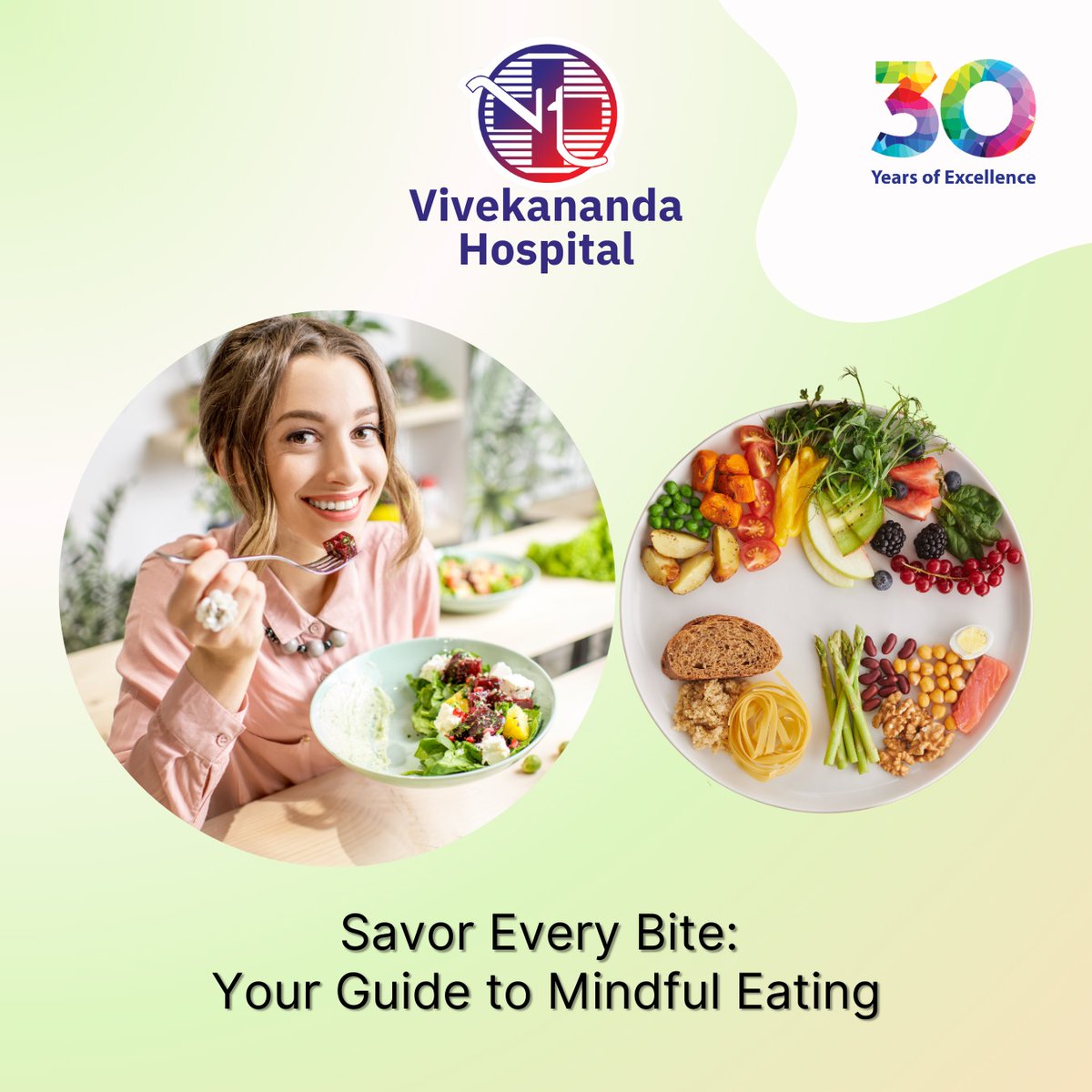 Vivekanandahspl's tweet photo. Mindful eating: transform your relationship with food! 🍽️Benefits:
Better digestion
Weight management

Tips:
Eat slowly
Engage all senses
Listen to hunger cues
Avoid distractions
Need guidance? We're here!📞 7377222777
🌐 https://t.co/n4eJPYmfOJ#MindfulEating #VivekanandaCares https://t.co/M2ievzcZDS