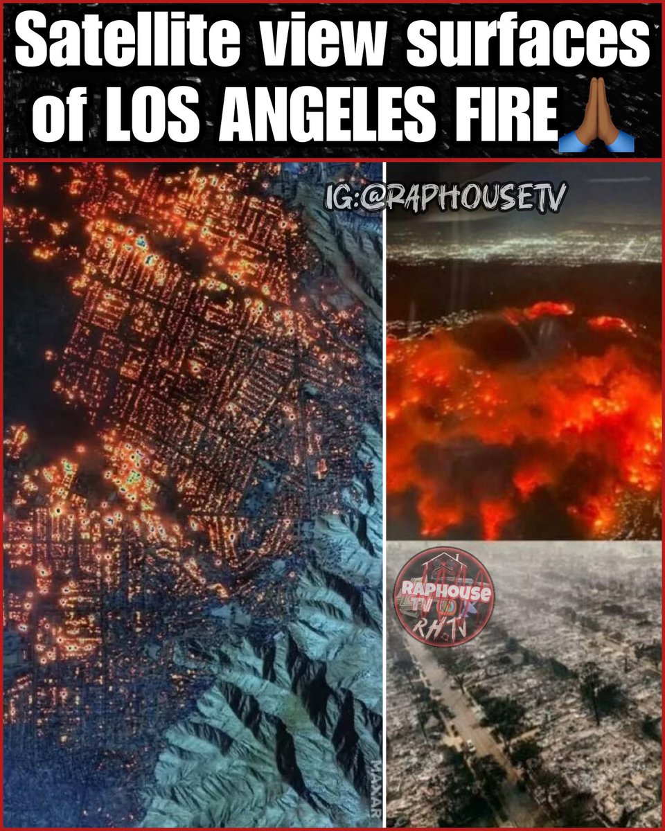Satellite view surfaces Of LOS ANGELES FIRE🙏🏾  prayers go out!