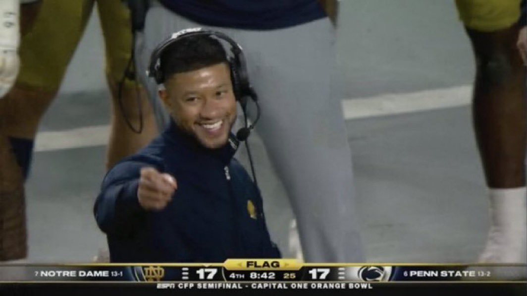 AmandaFGodsey's tweet photo. Brian Kelly: “I want to be in an environment where I have the resources to win a national championship.”

Marcus Freeman: https://t.co/Xtxu4wYTf0