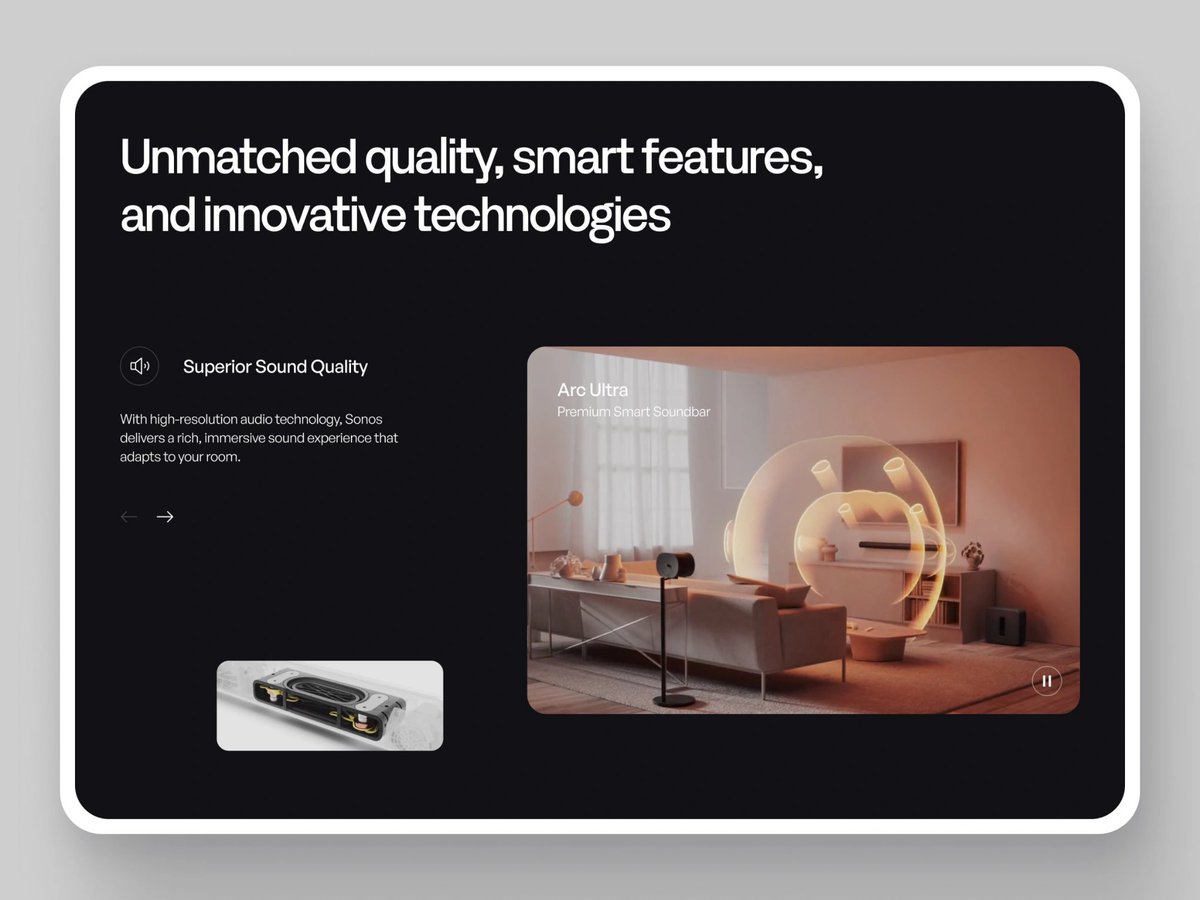 sitexflow's tweet image. E-commerce landing page ⚡ design for sound 🎧 gadgets UI/UX a great combination of animation, ❤️modern minimal style &amp;amp; theme 

SiteXflow web design &amp;amp; inspiration junction, we starting this community based on web/app, ui/ux designing, Showcasing and connecting with latest trend.