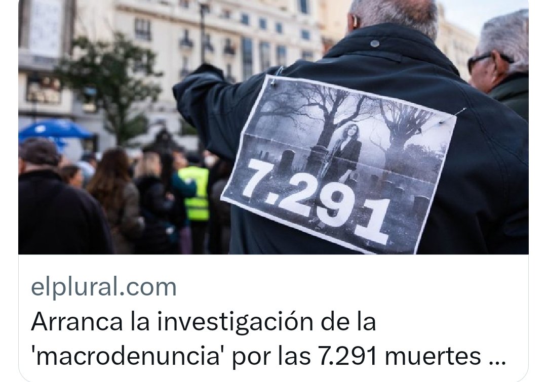 Piedad Casero 🇪🇦🇯🇴 (@piedicasero) on Twitter photo Arranca la investigación de la 'macrodenuncia' por las 7.291 muertes en las residencias de
<a href="/IdiazAyuso/">Isabel Díaz Ayuso</a>
Ya era hora, de esta no se escapa, está vez va Pa'lante.....
La hija de pvta Arranca la investigación de la 'macrodenuncia' por las 7.291 muertes en las residencias de
<a href="/IdiazAyuso/">Isabel Díaz Ayuso</a>
Ya era hora, de esta no se escapa, está vez va Pa'lante.....
La hija de pvta