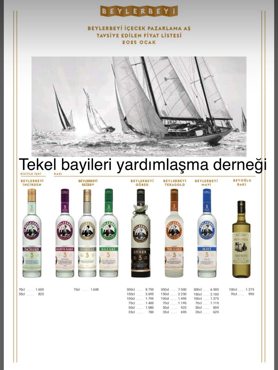 Beylerbeyi rakı gurubuna zam geldi.