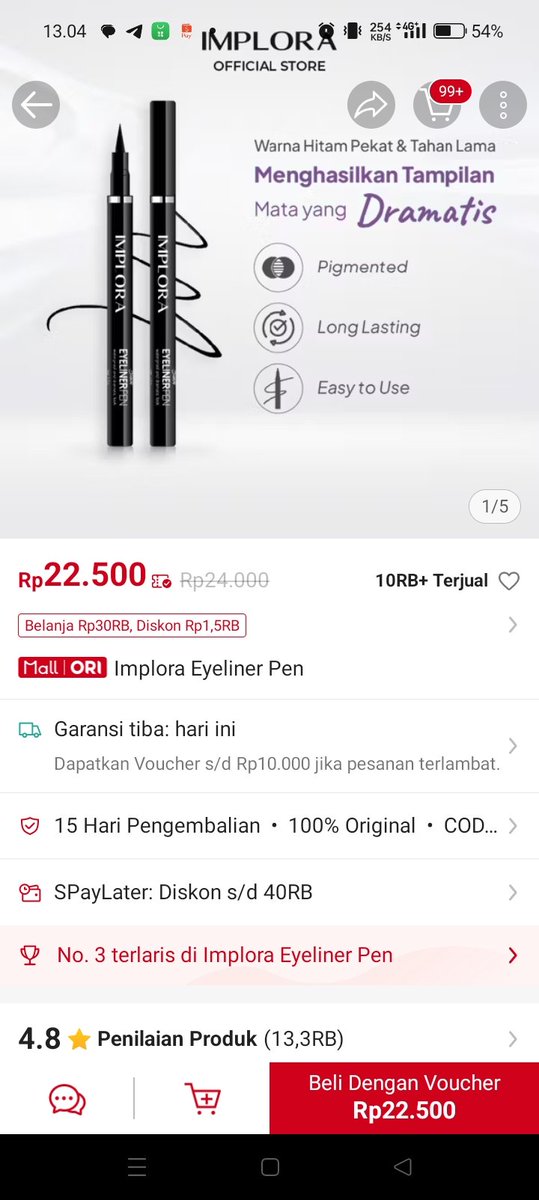 deevndra's tweet image. Udah saatnya pake make up yg cepet, praktis, dan gampang dipake! Apalagi kalo pake Implora Eyeliner Pen yg bikin kamu gampang buat eyeliner cantik, mana murah banget ga sampe 50k lagi woyyy??? segerakan co gess id.shp.ee/wSgH4Aq

#BeraniJadiAku #ImploraUrbanSeries