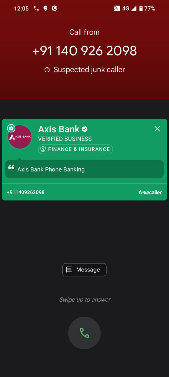 David891Joseph's tweet photo. @AxisBankSupport @AxisBank what's wrong with you all , if someone is not responding to your call daily continuously y are you troubling then don't have any other work? https://t.co/S8mrGvnrRe