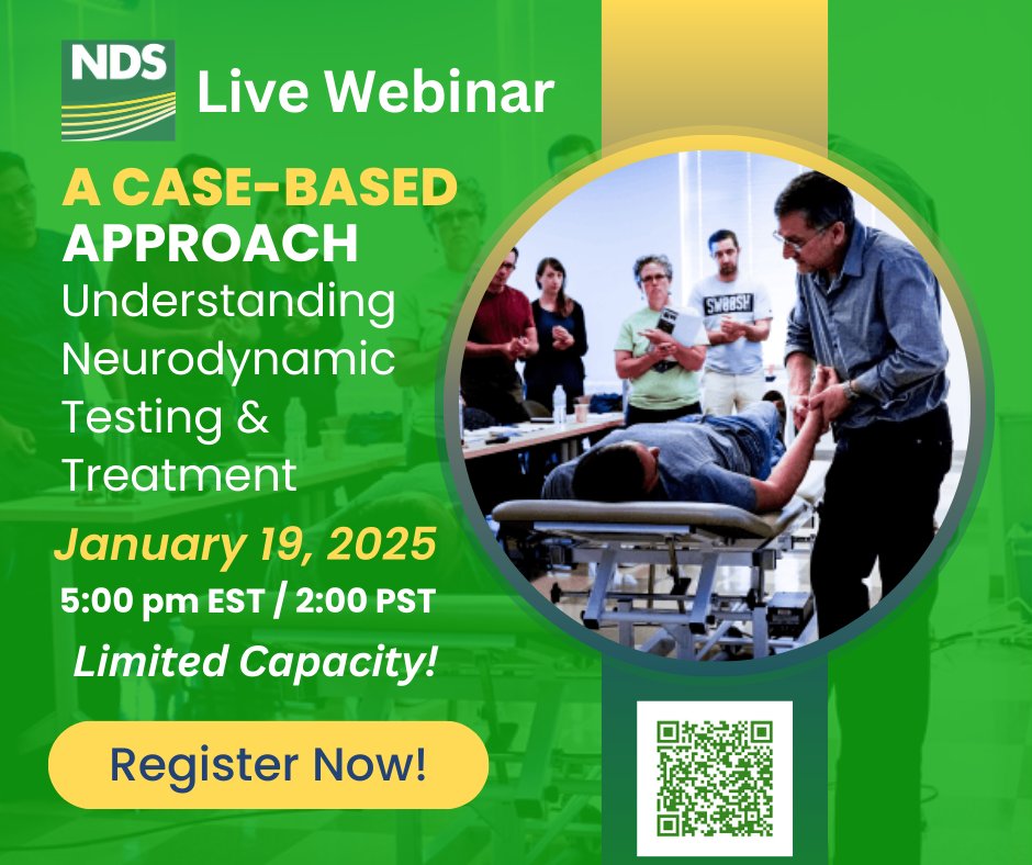Neurodynamics's tweet image. ATTN: PTs and Chiros! NEW FREE WEBINAR!
Case-based Approach to Understanding Neurodynamic Testing and Treatment.
Michael Shacklock, DipPT, FACP); Drs Michael Maxwell DC &amp;amp; Dr Joseph Gravino DPT.
Day - Sun Jan 19
Time: PST 2:00 pm, EST 5:00 pm
Register here: us02web.zoom.us/webinar/regist…