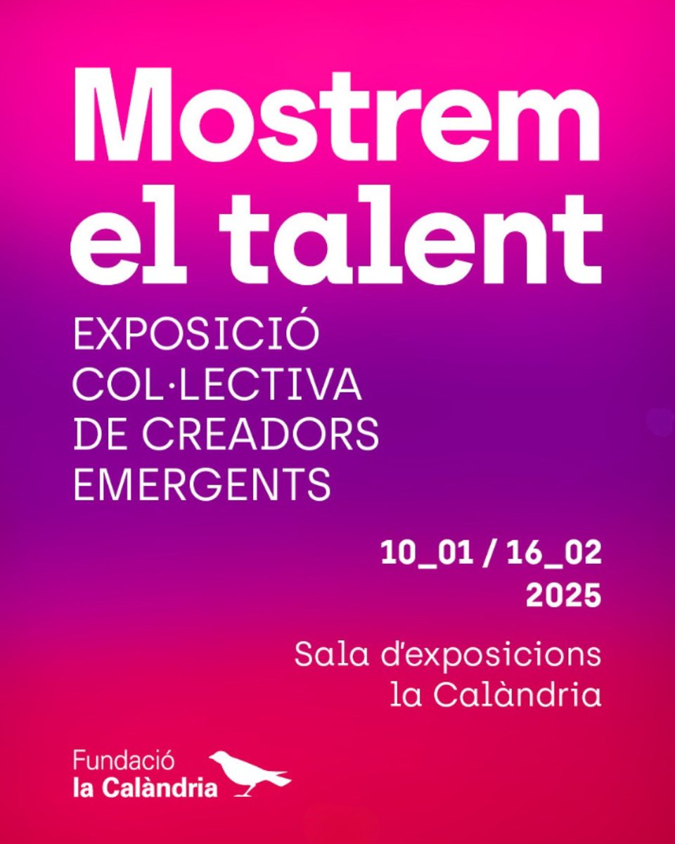🎨 Mostrem el talent: avui és la inauguració!

La Fundació La Calàndria presenta la seva primera exposició col·lectiva de creadors emergents.

🗓 Avui, 10 de gener de 2025
🕗 19 h
📍 Dr. Agell, 5. #ElMasnou

No us ho perdeu! Oberta fins al 16 de febrer.