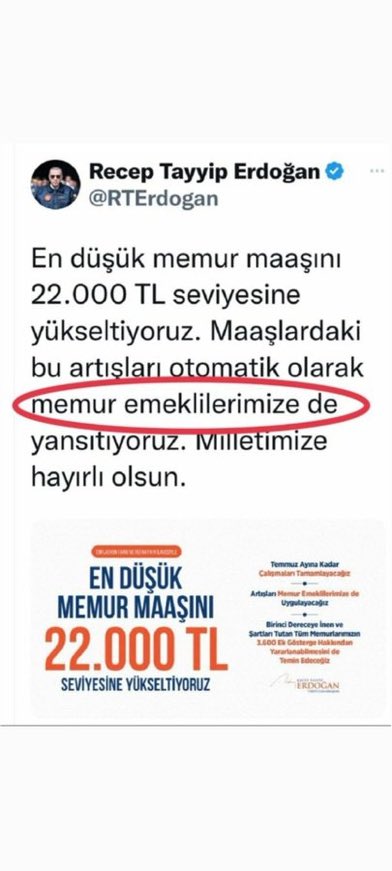 657 ve 5434 S.Yasalar hükmünce gereği Memur Emeklisine,Memur zammı aynen yansır.20 aydır Sayın Cumhurbaşkanı <a href="/RTErdogan/">Recep Tayyip Erdoğan</a> SÖZ'de vermesine rağmen yasal ve helal SEYYANEN HAKKIMIZI alamadık.
75 yıllık Kanuni Hakkımız
#EmekliMemur
#MemurEmeklisineAdalet
<a href="/RTErdogan/">Recep Tayyip Erdoğan</a> 
 <a href="/dbdevletbahceli/">Devlet Bahçeli</a>
