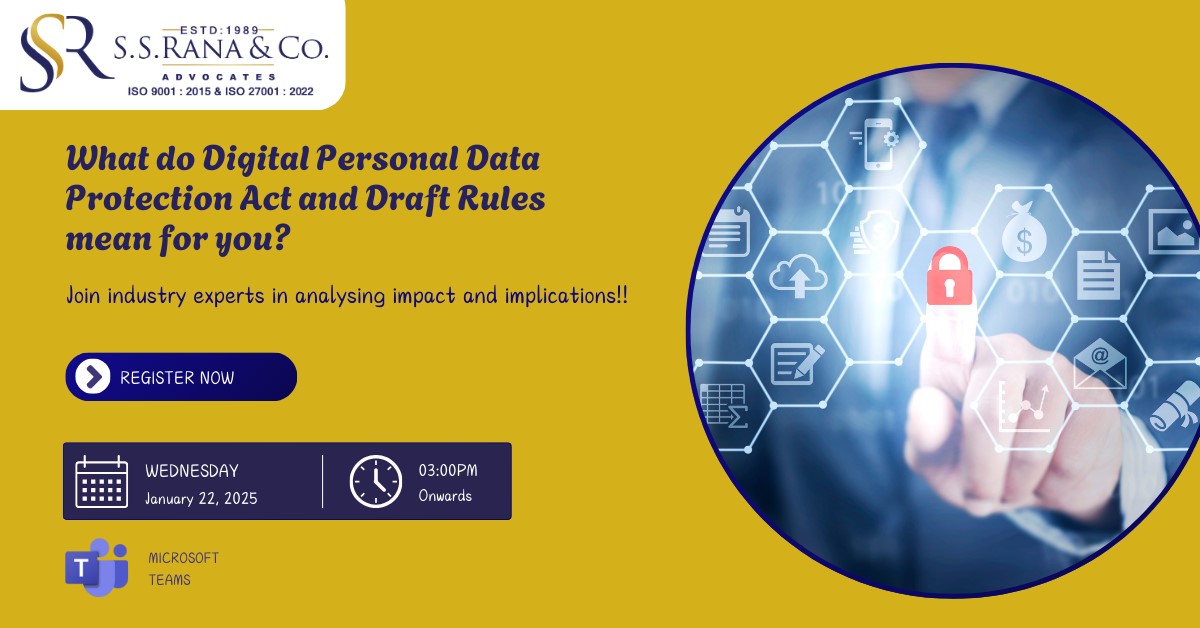 Webinar Alert!

What do Digital Personal Data Protection Act and Draft Rules mean for you? Join the webinar with Industry Experts in analyzing Impact and Implications of DPDP Act and the Draft Rules. 

Register Now: events.teams.microsoft.com/event/2f6ee003…

We look forward to your active presence