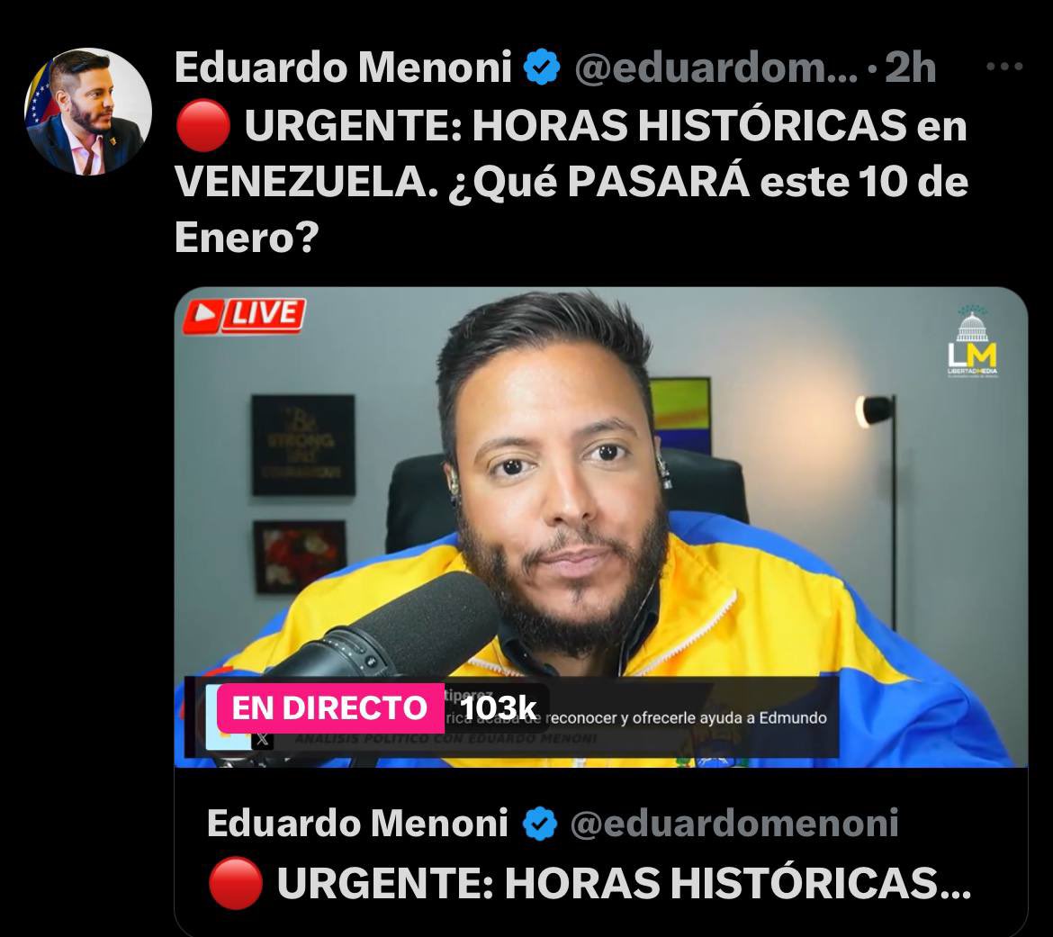 Gracias a los más de 100.000 conectados en la transmisión en directo de  hace minutos informando sobre Venezuela y lo que pasará . Seguimos HASTA EL  FINAL. 🇻🇪 https://t.co/uEhaJFKy4E