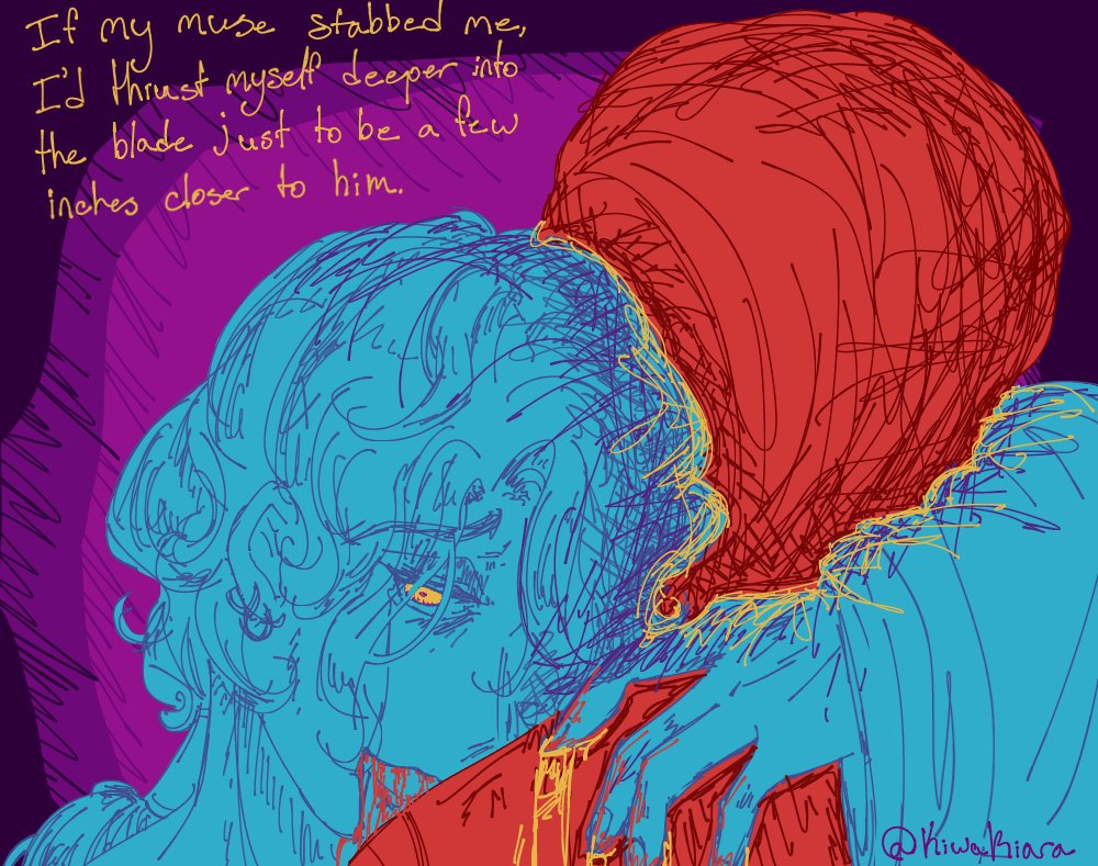 KiwaKiara's tweet photo. Gay people can’t just say “I love you” I fear… #jhinhwei 
(I have plans to draw more Hwei + Mythmaker Jhin after work tomorrow 🥺 I need him BAD.) https://t.co/7DPk05QSVE