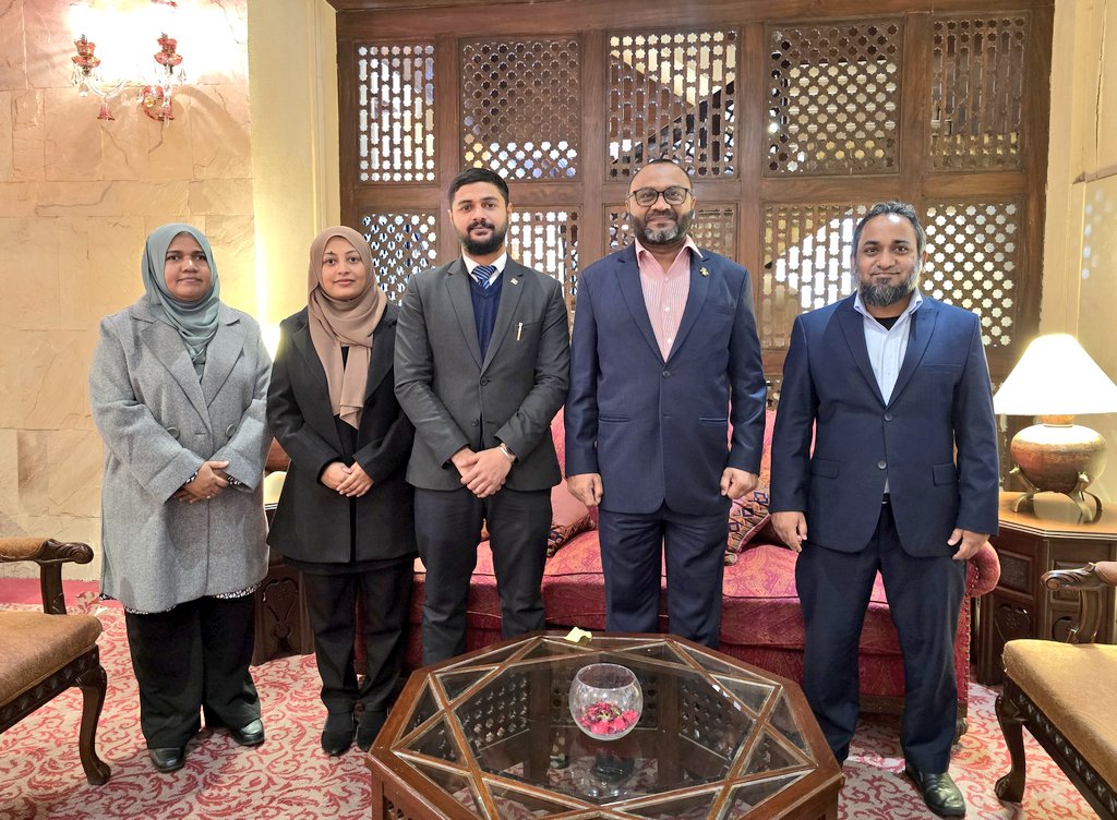 Received Minister <a href="/Mohamedshaheem1/">Mohamed Shaheem Ali Saeed</a> on his visit to attend the 'International Conference on Girls' Education in Muslim Communities: Challenges and Opportunities' organized by <a href="/MWLOrg_en/">Muslim World League</a> in collaboration with the <a href="/PakPMO/">Prime Minister's Office</a>