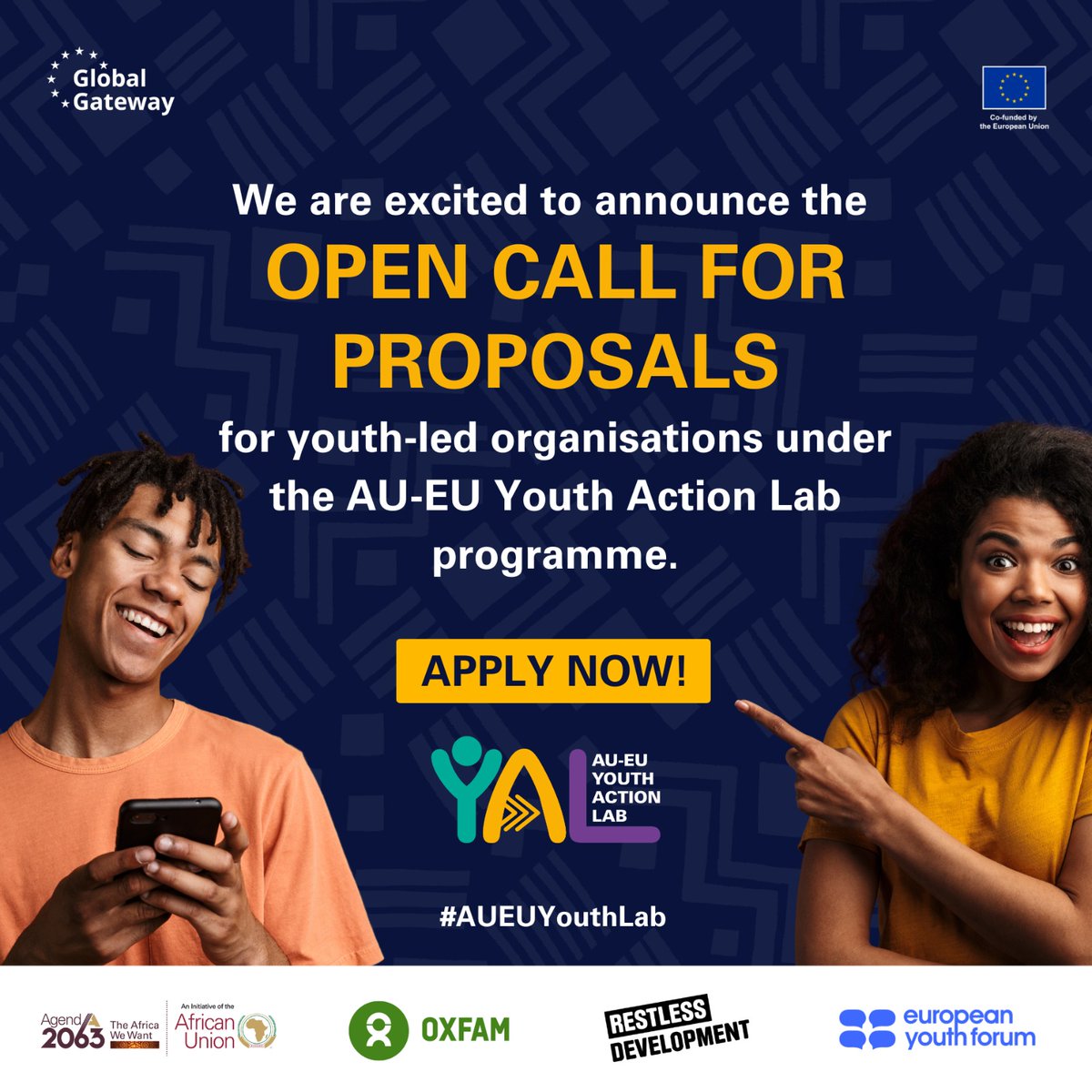 Got big ideas? Let’s make them happen!

We’re funding youth-led solutions to global challenges while connecting innovators across Africa and Europe.

Apply now for the #AUEUYouthActionLab grants &amp;be part of the movement shaping the future!👉🏽 aueuyouth.com/youth-action-l…

#AUEUYouthLab