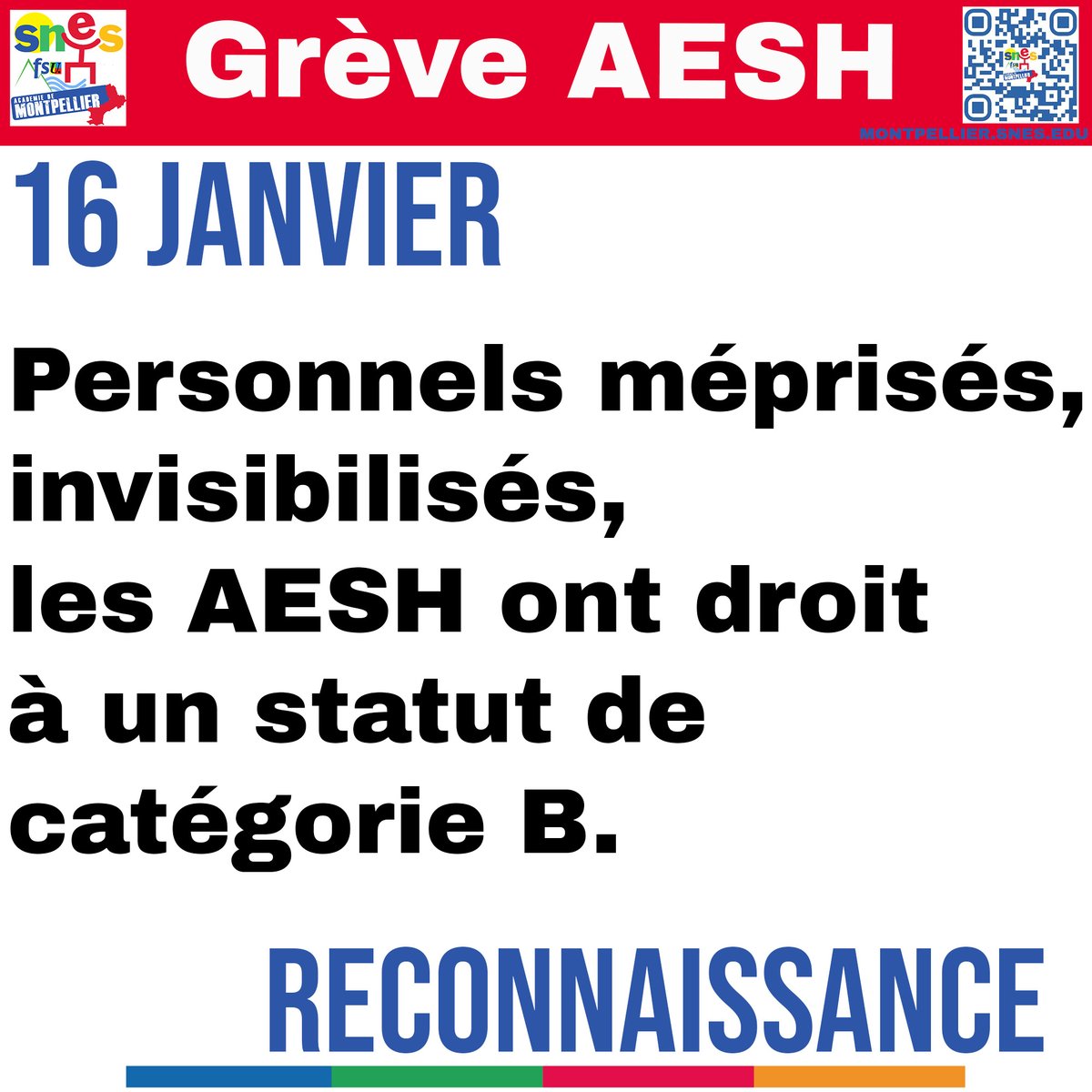 #AESH #greve16janvier #statut